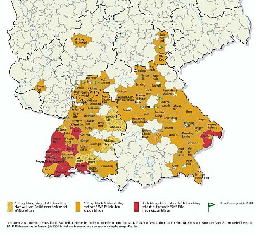 Karte Sueddeutschland